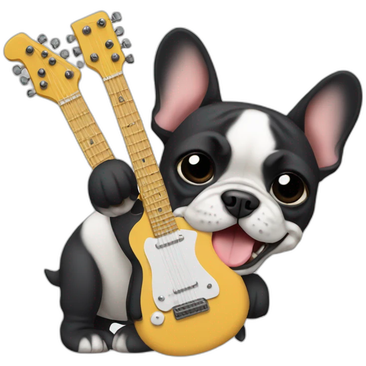 French bulldog guitar emoji