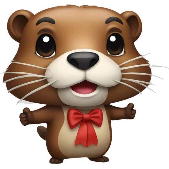Beaver with bow emoji