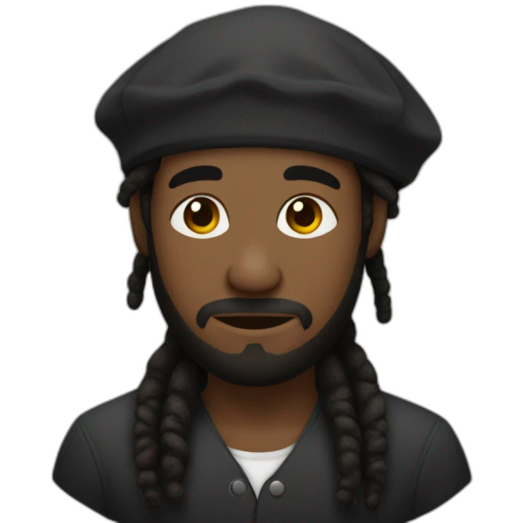 A black man with dread locks wearing a kippa emoji