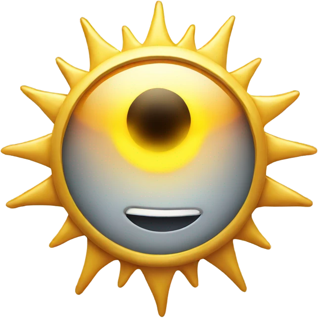sun looking eye with golden rays emoji
