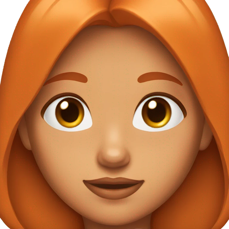 a girl with brown eyes, foxy orange ears emoji