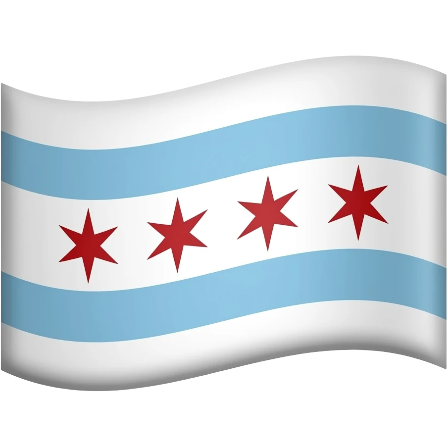 Haz un emoji bandera de la bandera de ciudad de chicago emoji