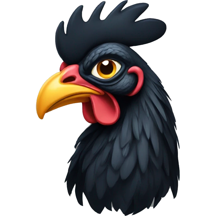 Black rooster emoji