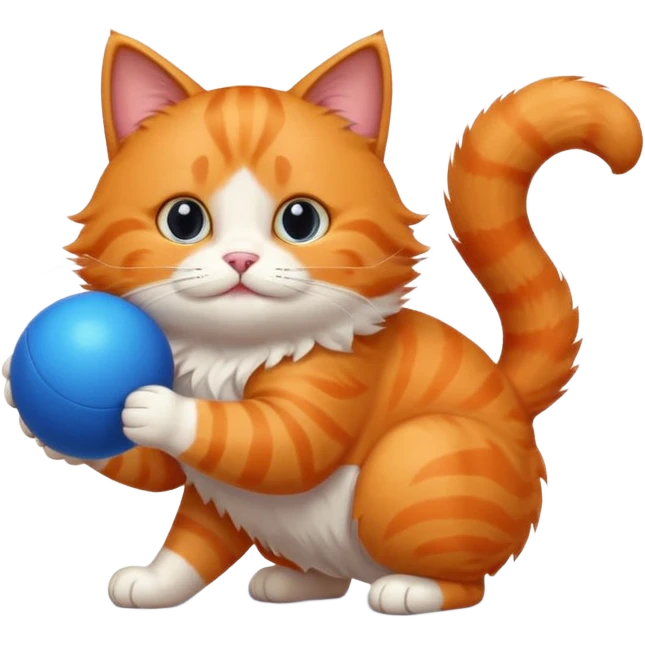 Cat Playing with ball emoji