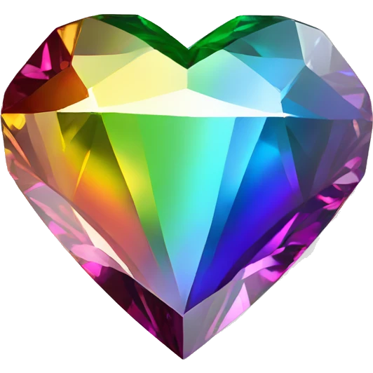 Heart shaped 56-carat rainbow diamond emoji
