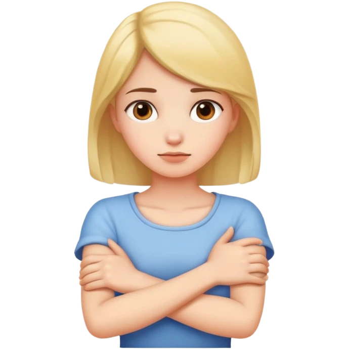 arms crossed holding neck girl emoji