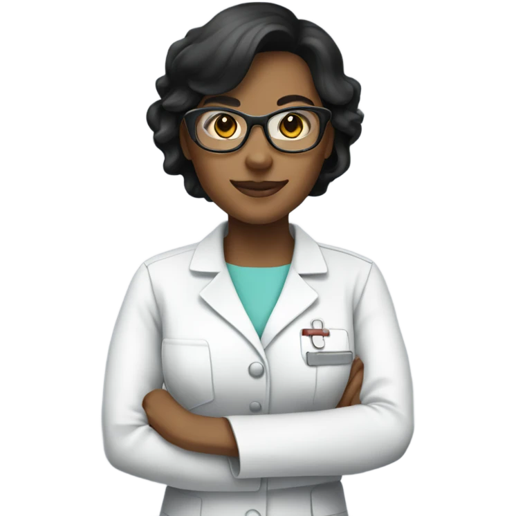 black haired light tan nurse with clear glasses emoji
