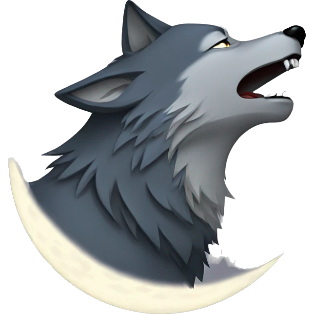 Wolf howling at the moon emoji