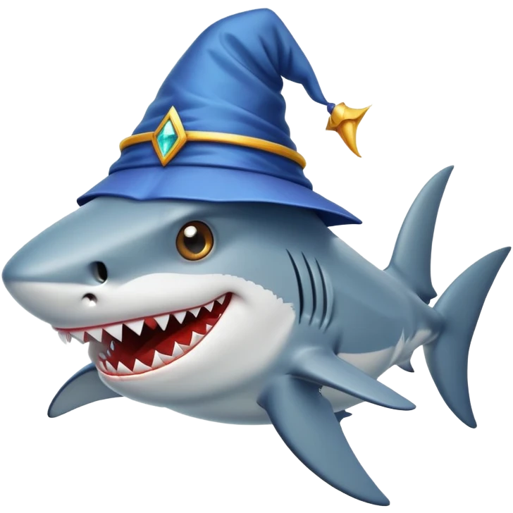 a shark with a wizard hat emoji