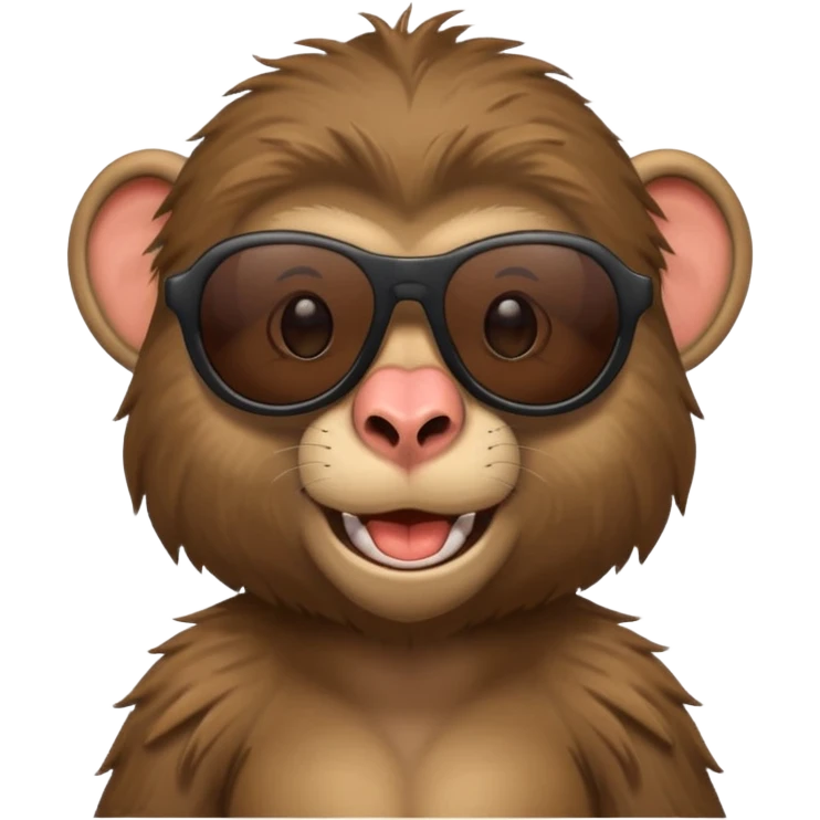 baboon with sunglasses emoji