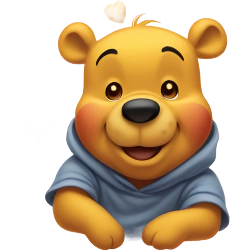 winnie the pooh with hearts emoji