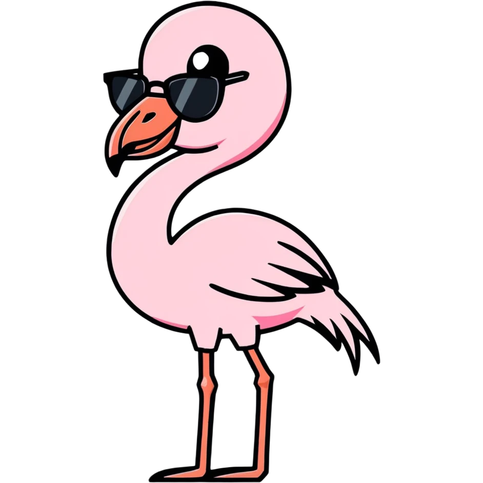 flamingo with sunglasses emoji