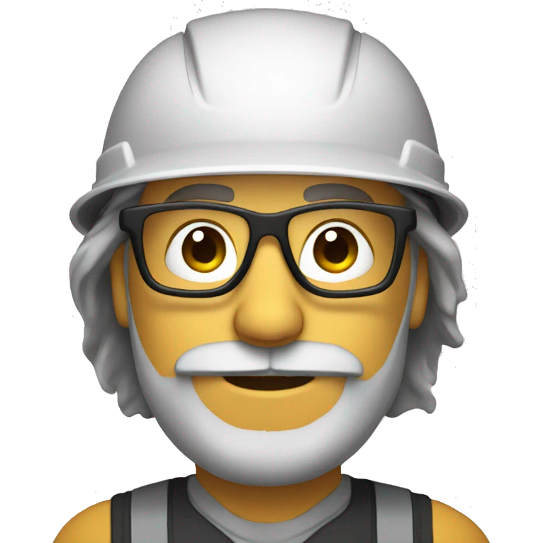 Engineer wearing glasses, helmet and beard emoji