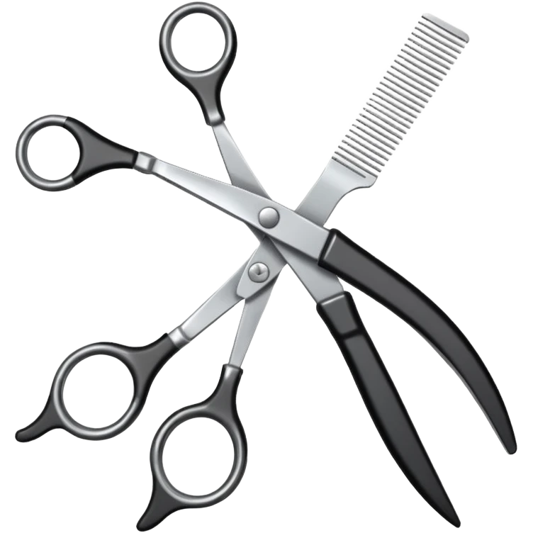 Make into an emoji with hair shears and a comb emoji