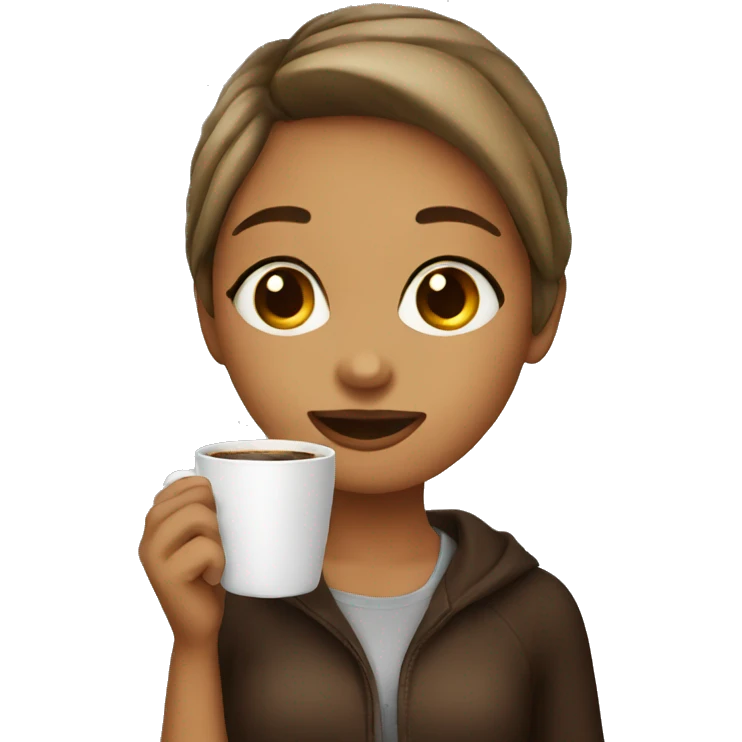 girl drinking coffee emoji
