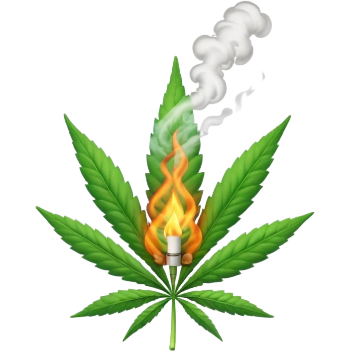 a joint burning all the way emoji