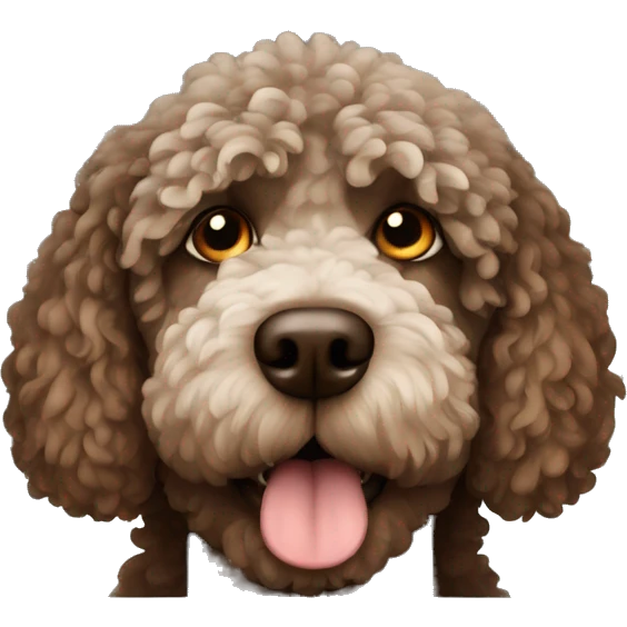Brown Spanish water dog in jail emoji
