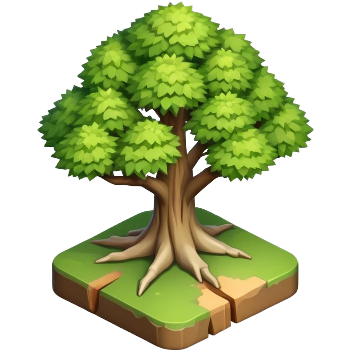 isometric rugged small low detail tree emoji