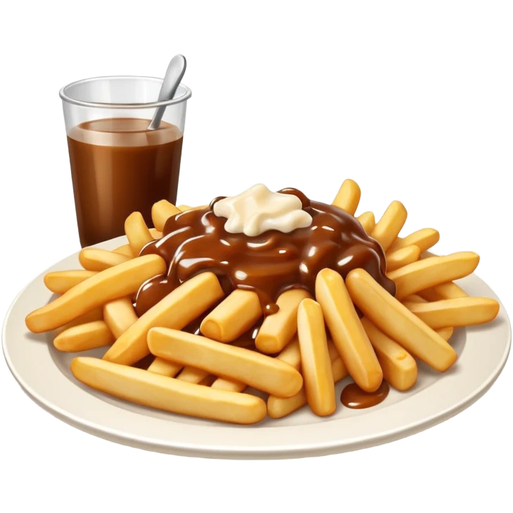 poutine in a white plate emoji