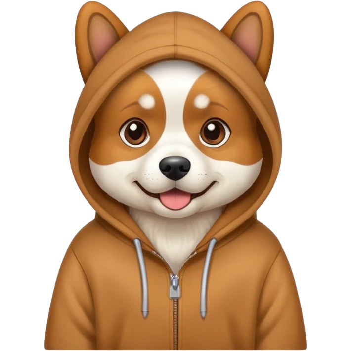 Dog wearing a hoodie  emoji