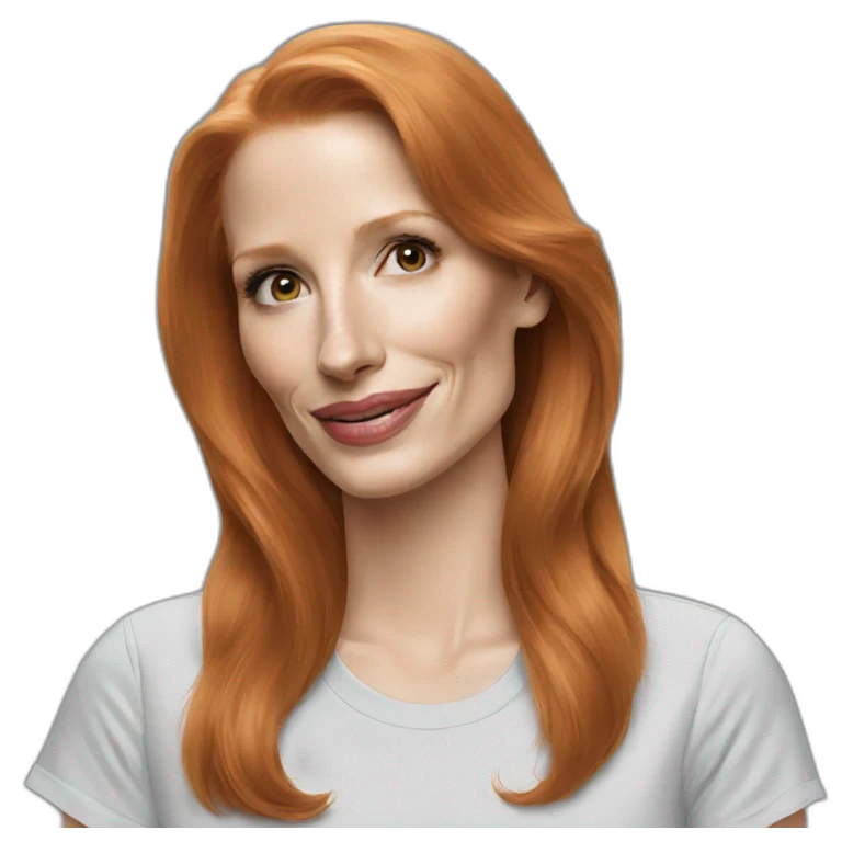 jessica-chastain wearing tee emoji