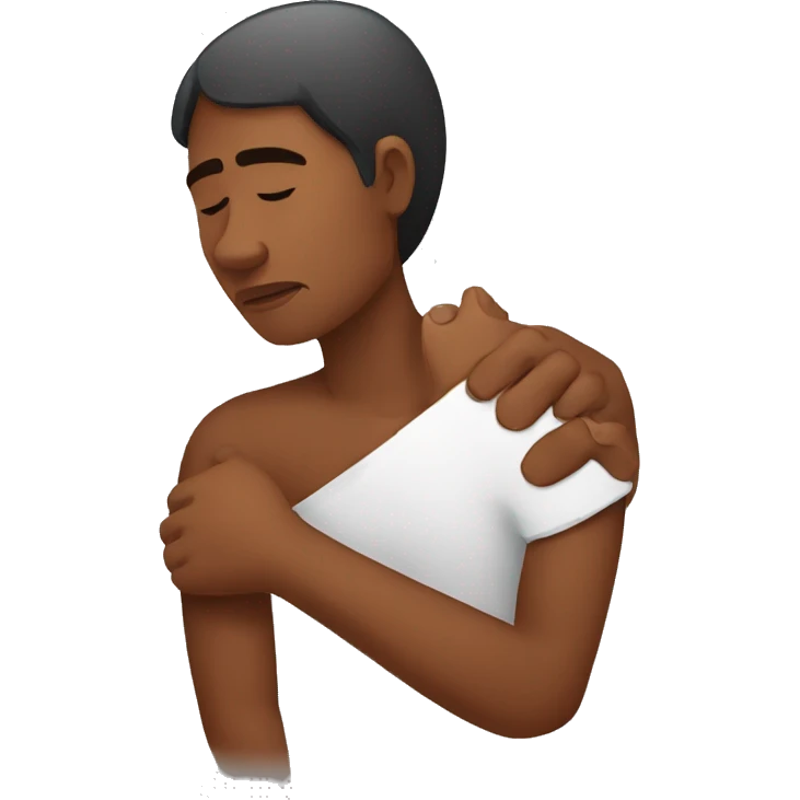 Australian aboriginal person having pain in left arm emoji