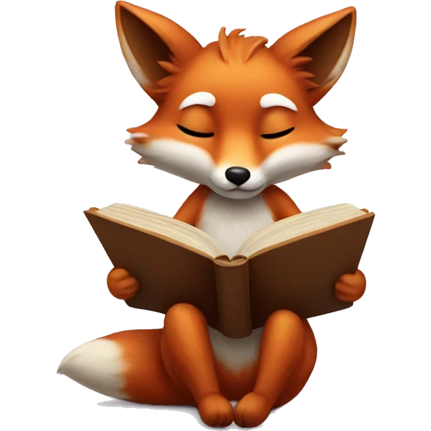 little fox reading a book emoji