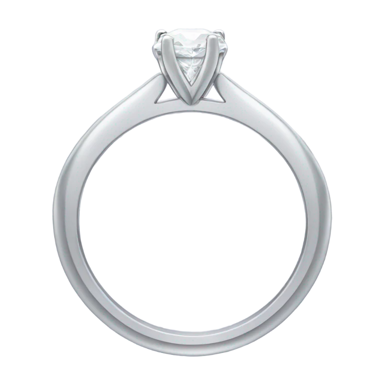 Engagement ring with thin silver band and pear shaped diamond emoji