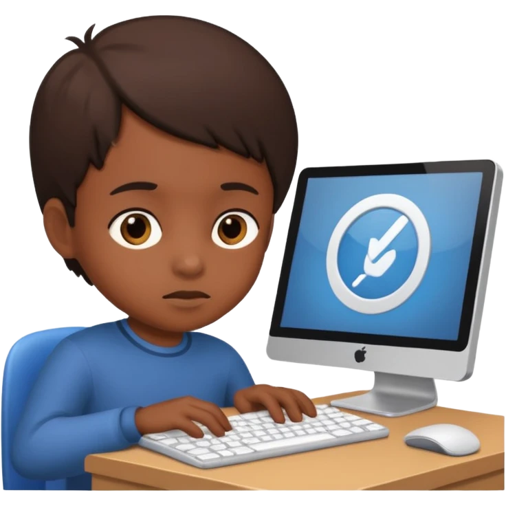 a child programs on a computer emoji