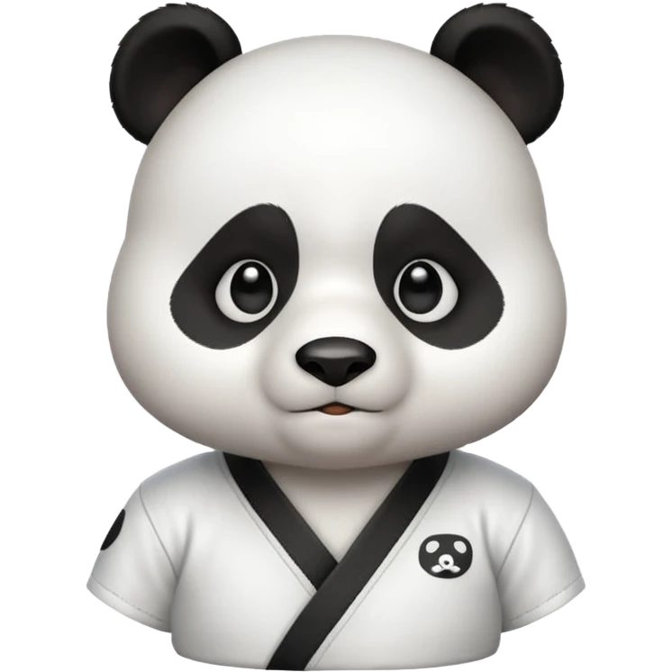 cute panda doing karate portrait, head and shoulders only, wearing white gi uniform, black belt visible, determined face, 3D cartoon, mobile game icon style, clean background, no text, no watermark
 emoji