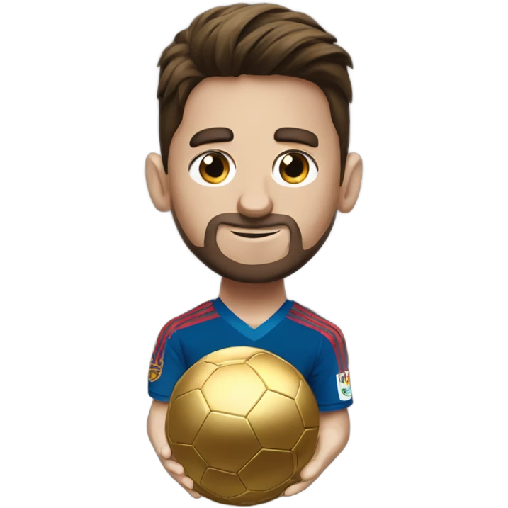 messi with the golden ball emoji