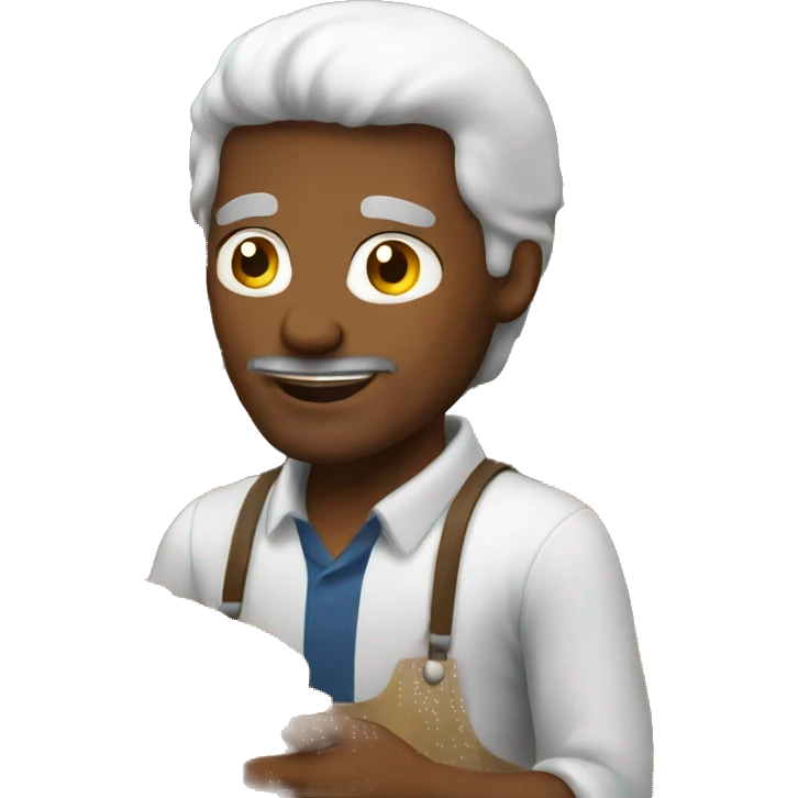 a man selling breads emoji