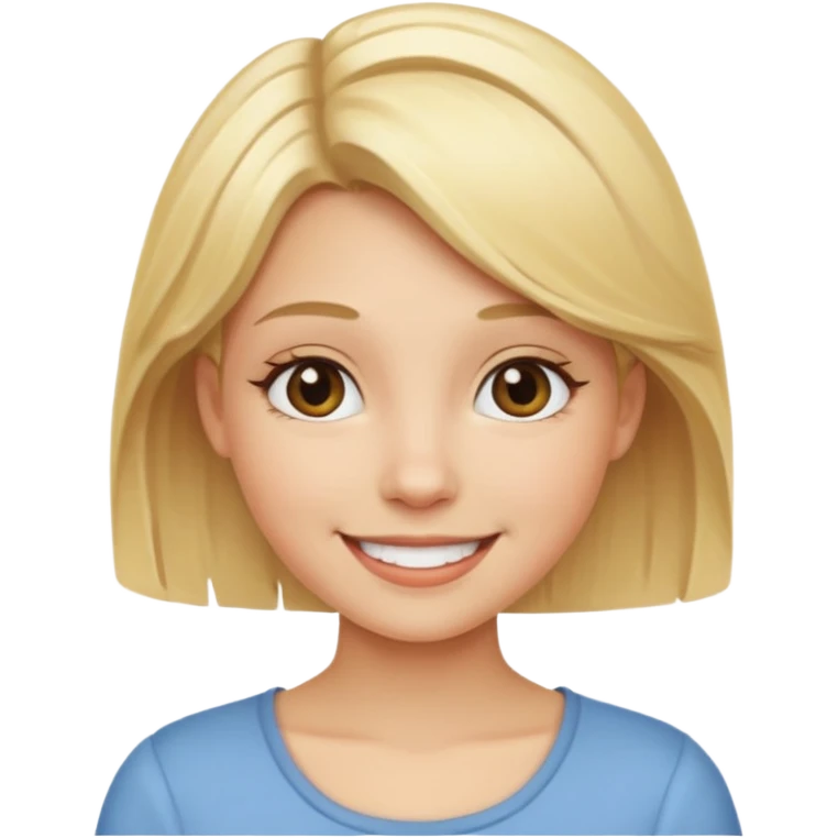 smiling girl with blonde hair emoji