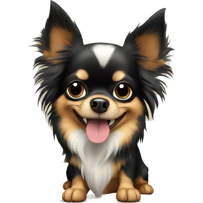 black & tan long-haired chihuahua with thumbs up emoji
