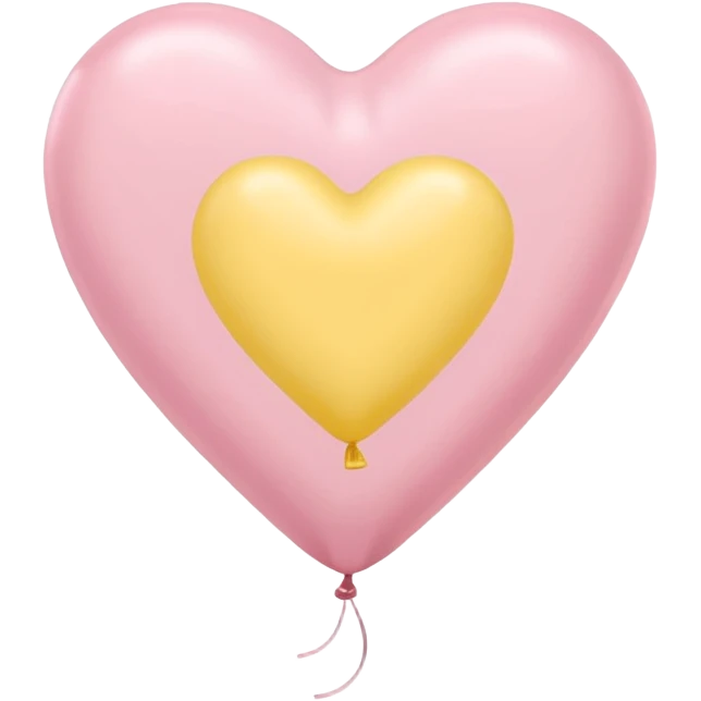The heart is a balloon in soft pink, beige and yellow pastel light emoji