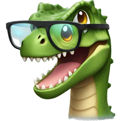 Dinosaure avec des lunettes  emoji