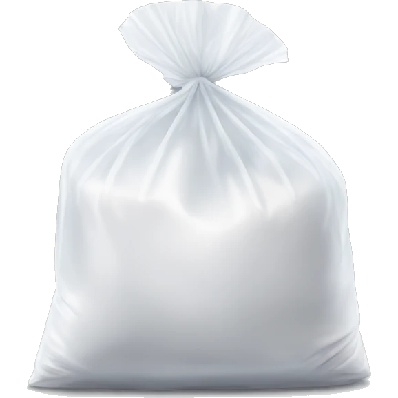 Plastic baggie with white emoji