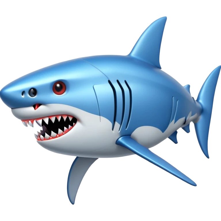 robot shark with iron skin emoji