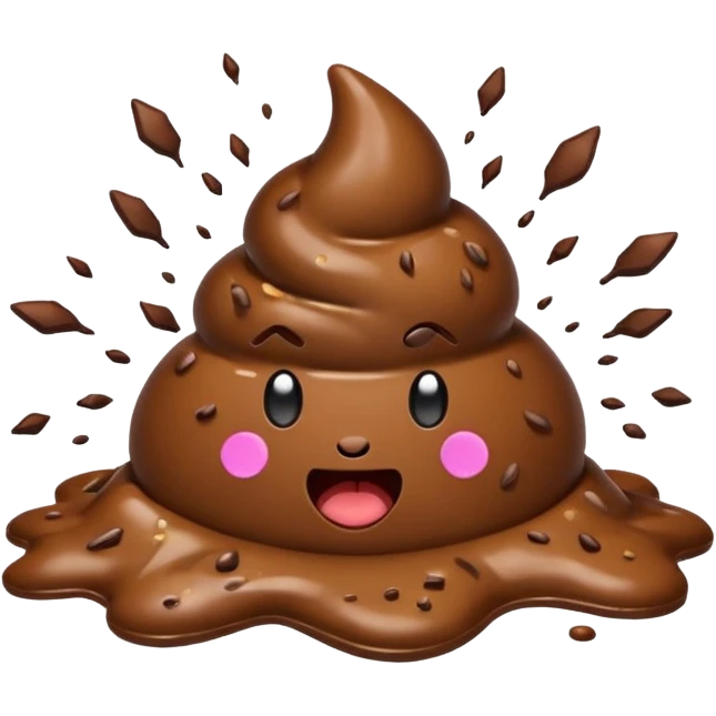 Animated exploding poop emoji