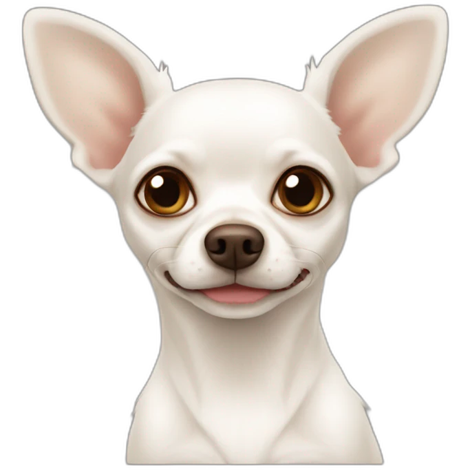 old white chihuahua with brown ears emoji