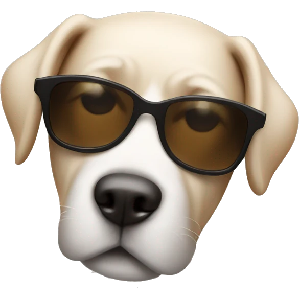 A dog with sunglasses emoji