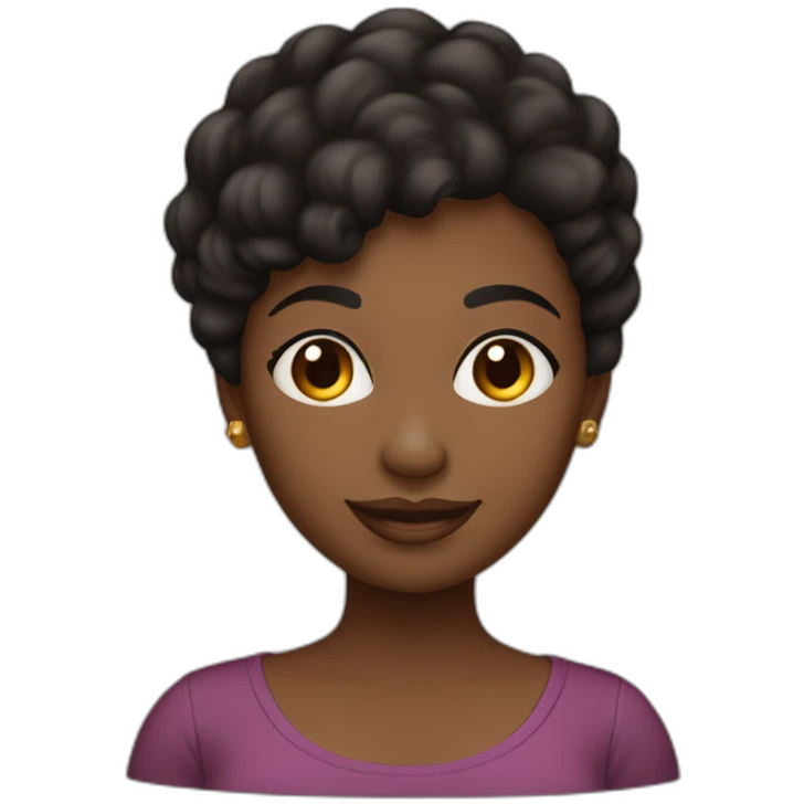 One black pregnant lady short blackish brownish 4c hair mid 20’s emoji