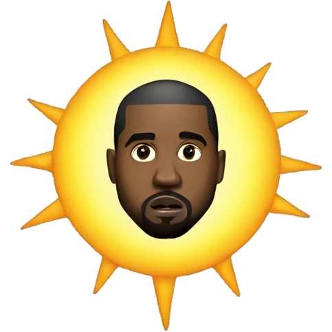 Kanye West as the sun emoji