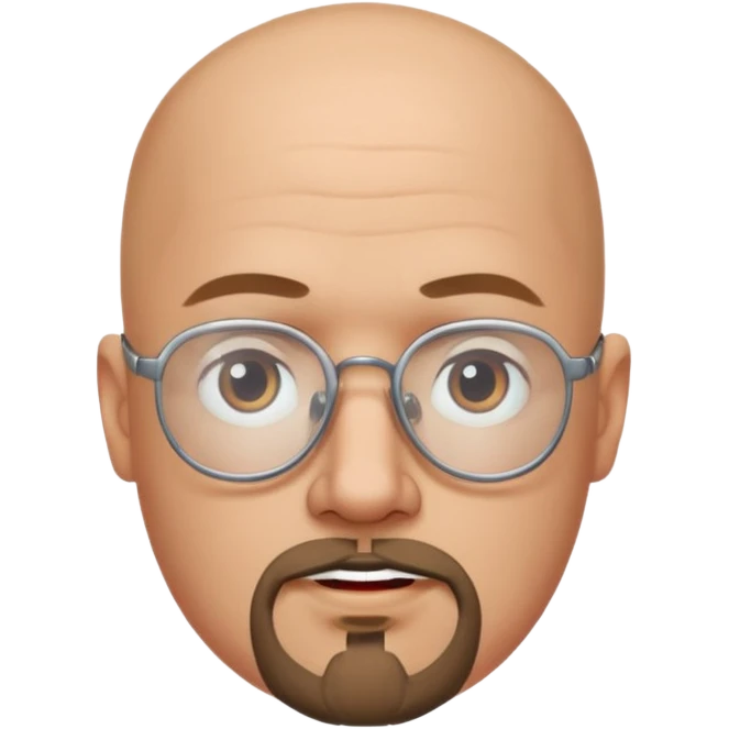 Bald man with glasses and goatee emoji