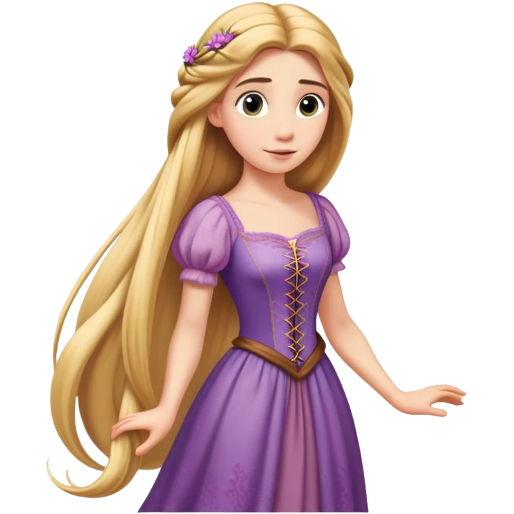 Rapunzel with long flowing hair emoji