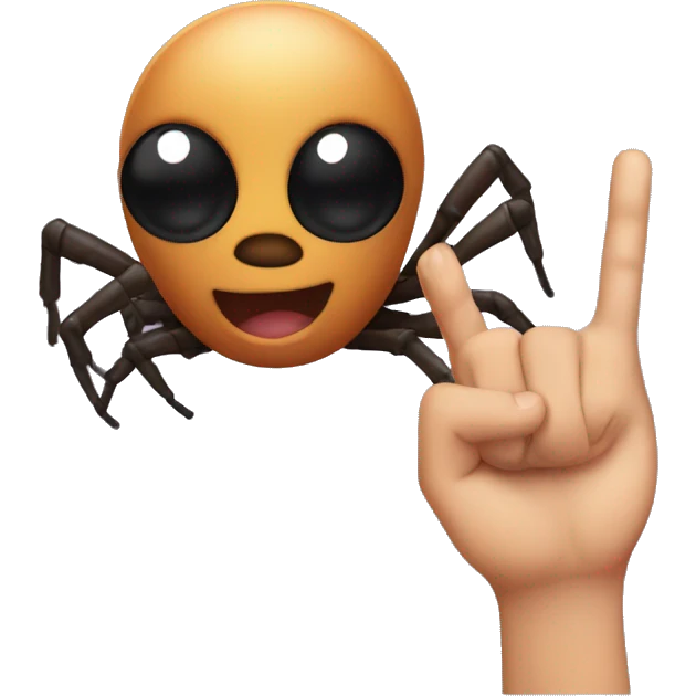 Spider sticking up middel finger emoji