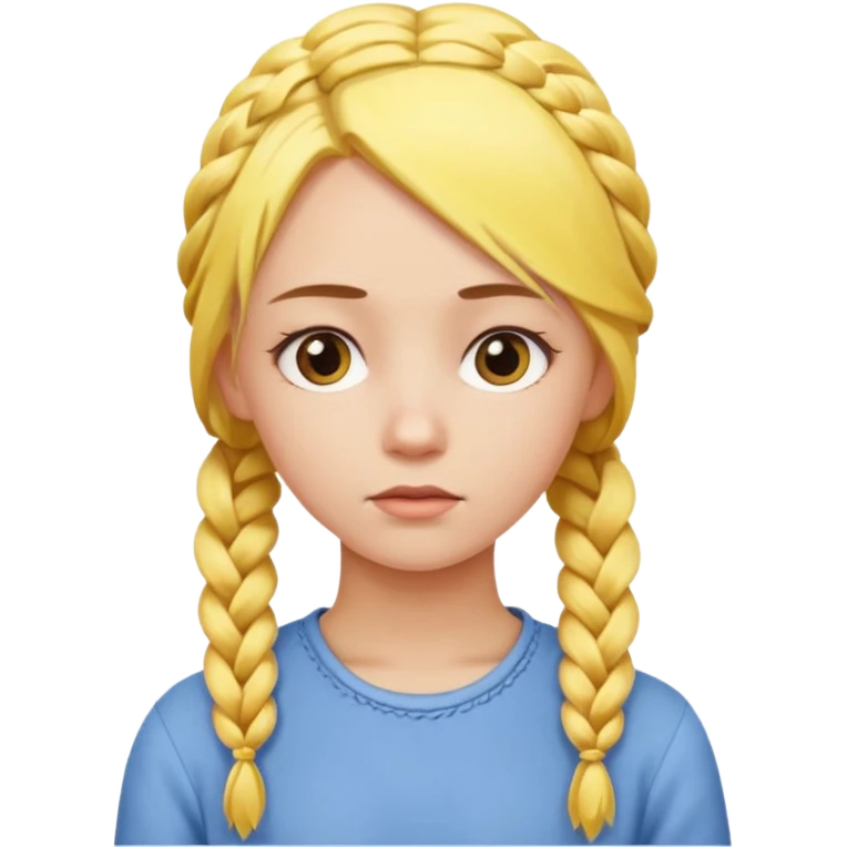 sarı saçlı örgülü düşünen bir kız  emoji