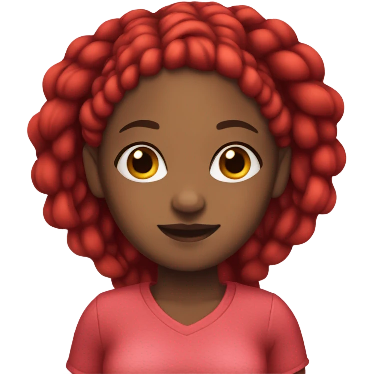 Black girl with red cornrows  emoji