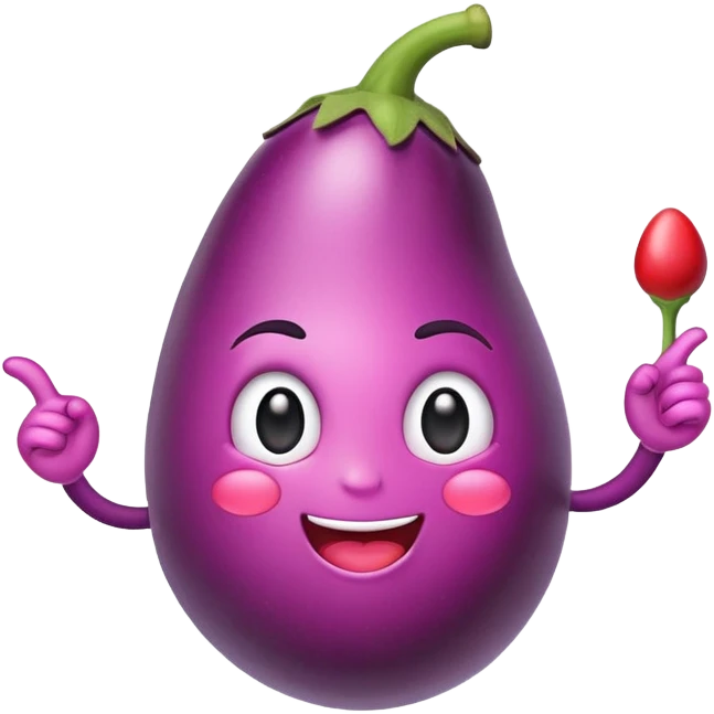 pink emoji with pointing eggplant emoji