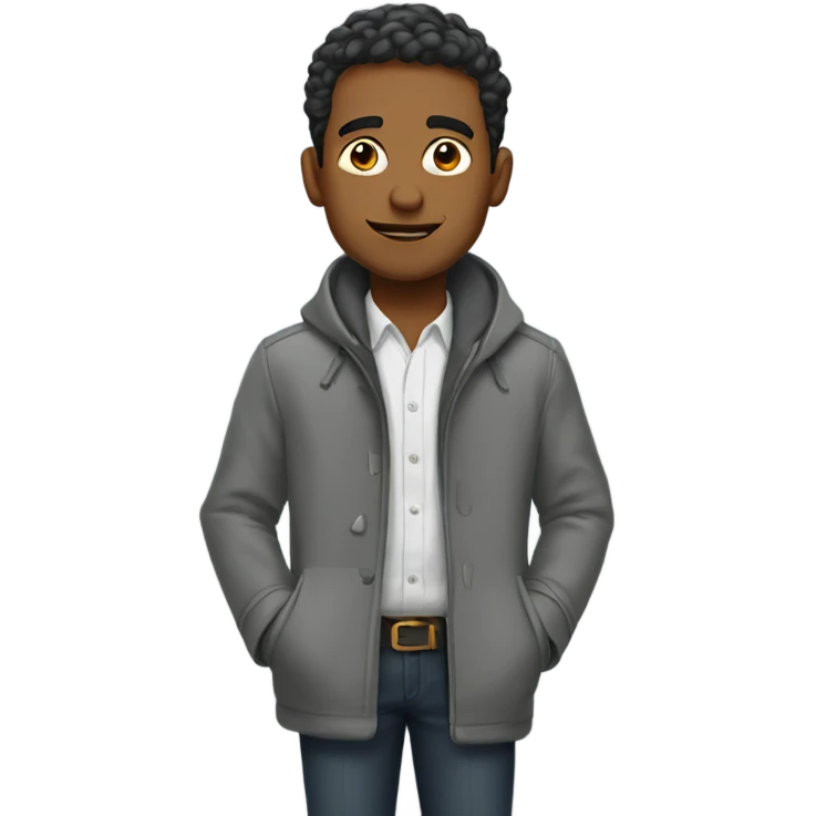 Julián wearing a grey coat emoji